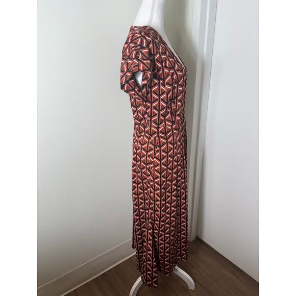 Diane Von Furstenberg Orange Geometric Maxi Dress Sz s - Picture 2 of 4